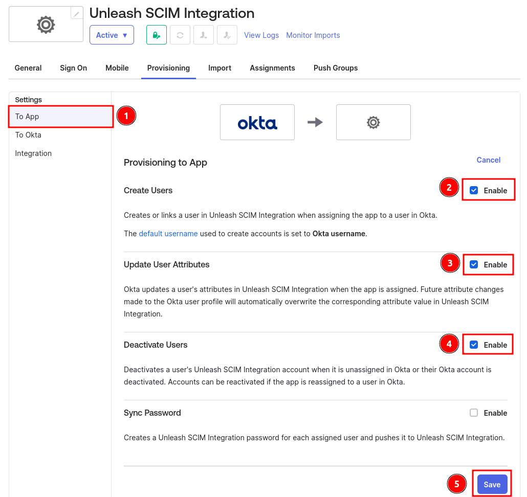 Configure Okta Provisioning